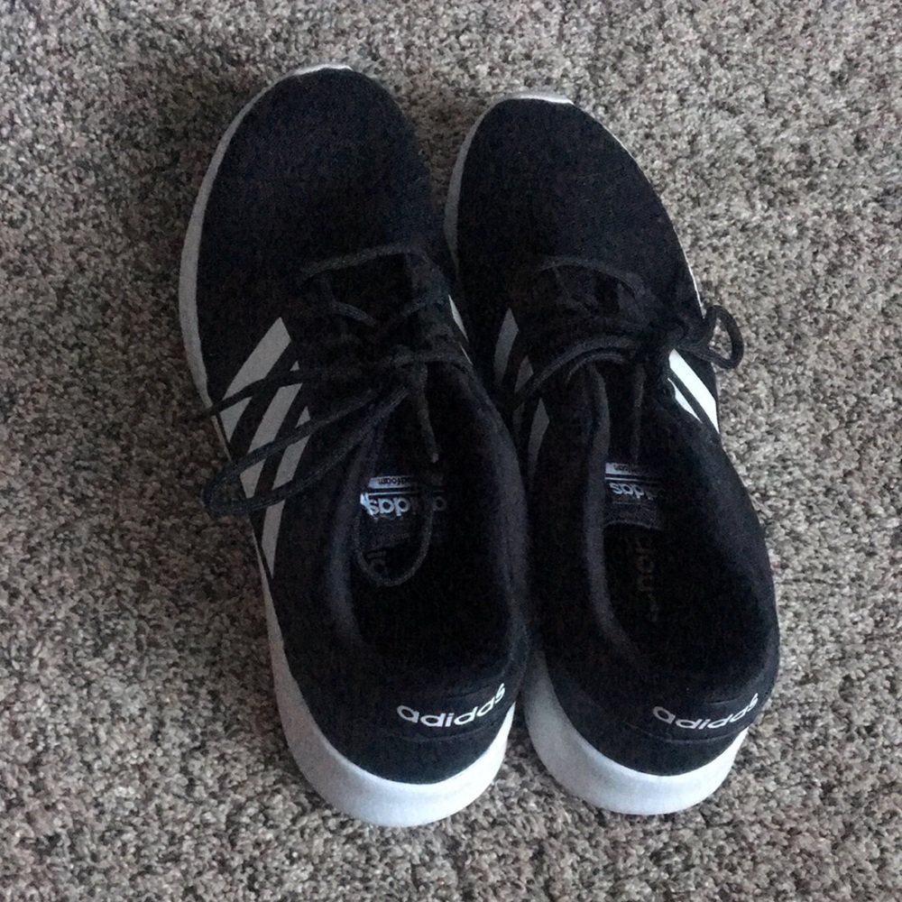 Adidas black running shoes
